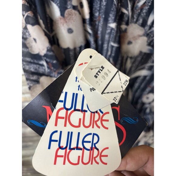 Vintage 1980s Two Piece Dress Floral‎ Stripe Pattern Size 22W MCS Ltd - Picture 6 of 7